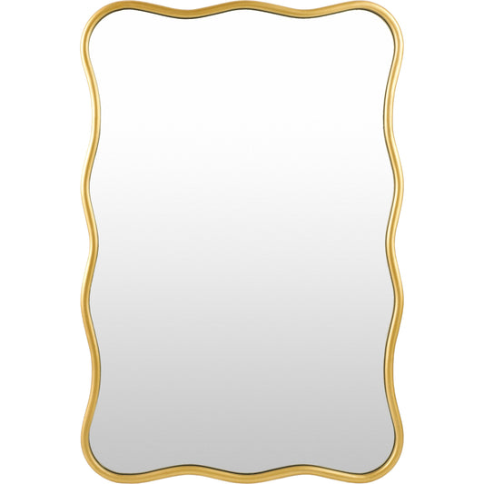 Reynosa Mirror by Surya in frame: gold and hand finished. Made from frame: metal in a modern style.