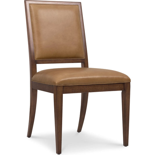 Archives Leather Side Chair by Hooker Furniture in dark blonde and classic walnut. Made from wood, leather in a unique style.