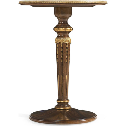 Trianon Accent Table by Jonathan Charles in oak leaf parquetry. Made from local mahogany, marquetry veneer, mdf in a traditional style.