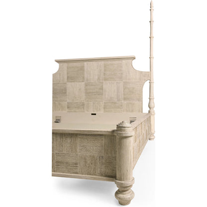Bywater Poster Bed by Jonathan Charles in beige and washed acacia. Made from oak, beech in a transitional style.