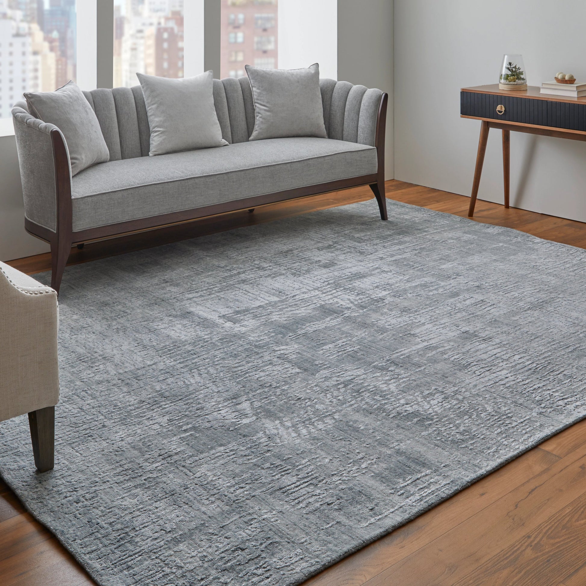 Eastfield Rug - 69A8F by Feizy in blue, silver. Made from wool, viscose in a unique style.