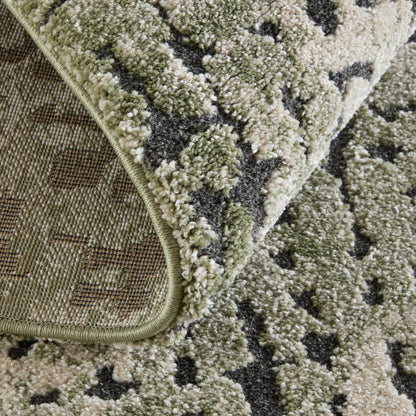 Gilmore GIL39UNF Rug by Feizy in green, ivory, black. Made from polypropylene in a unique style.