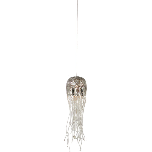 Medusa 1-LIGHT Multi-Drop Pendant by Currey and Company in nickel, silver. Made from nickel, steel, glass in a modern style.