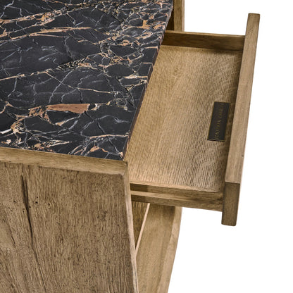 Stone Ridge Narrow Nightstand by Jonathan Charles in tully light acacia. Made from acacia veneer in a modern style.