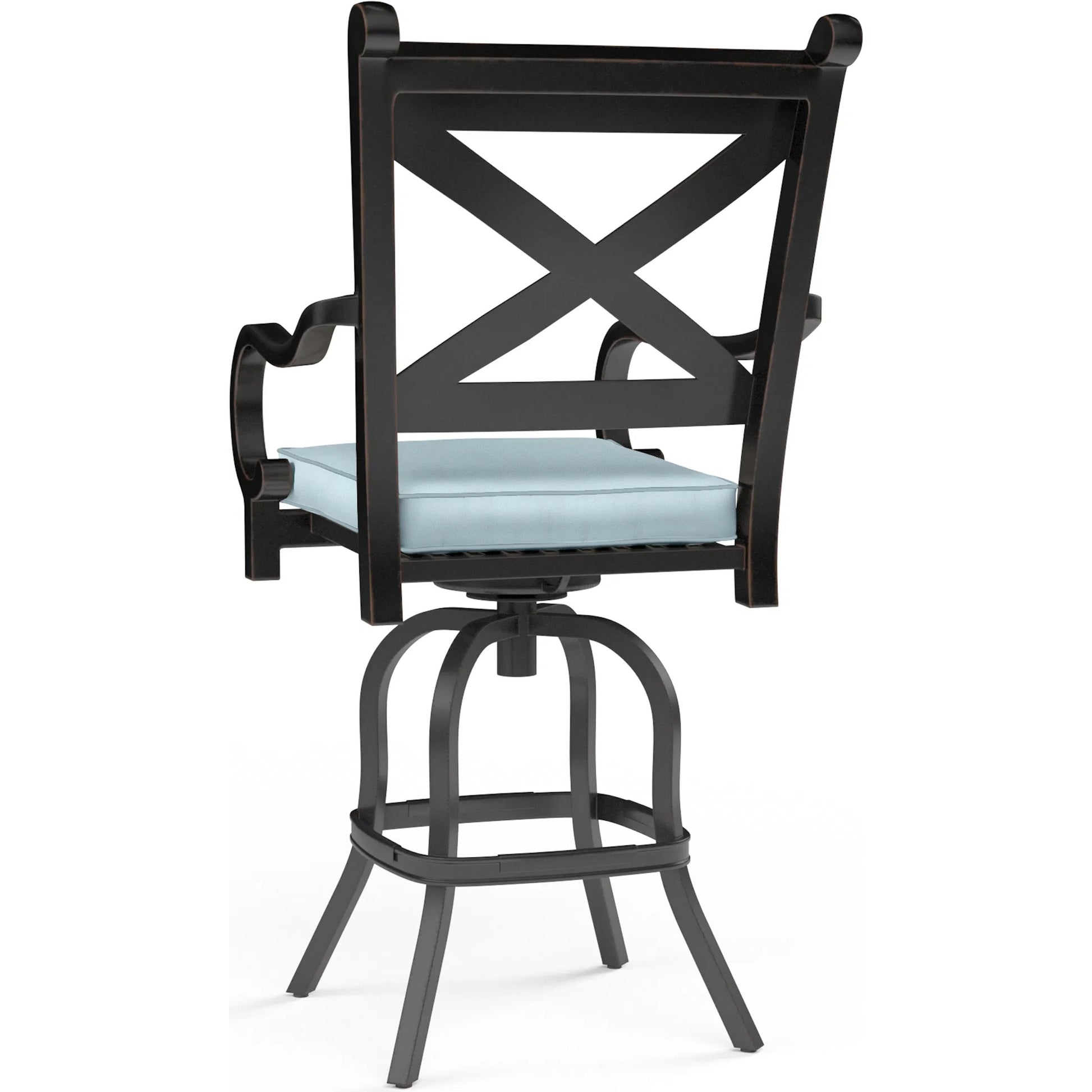 Monterey Outdoor Counter Stool by Sunset West in browns. Made from aluminum in a cottage & farmhouse style.