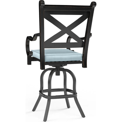 Monterey Outdoor Counter Stool by Sunset West in browns. Made from aluminum in a cottage & farmhouse style.