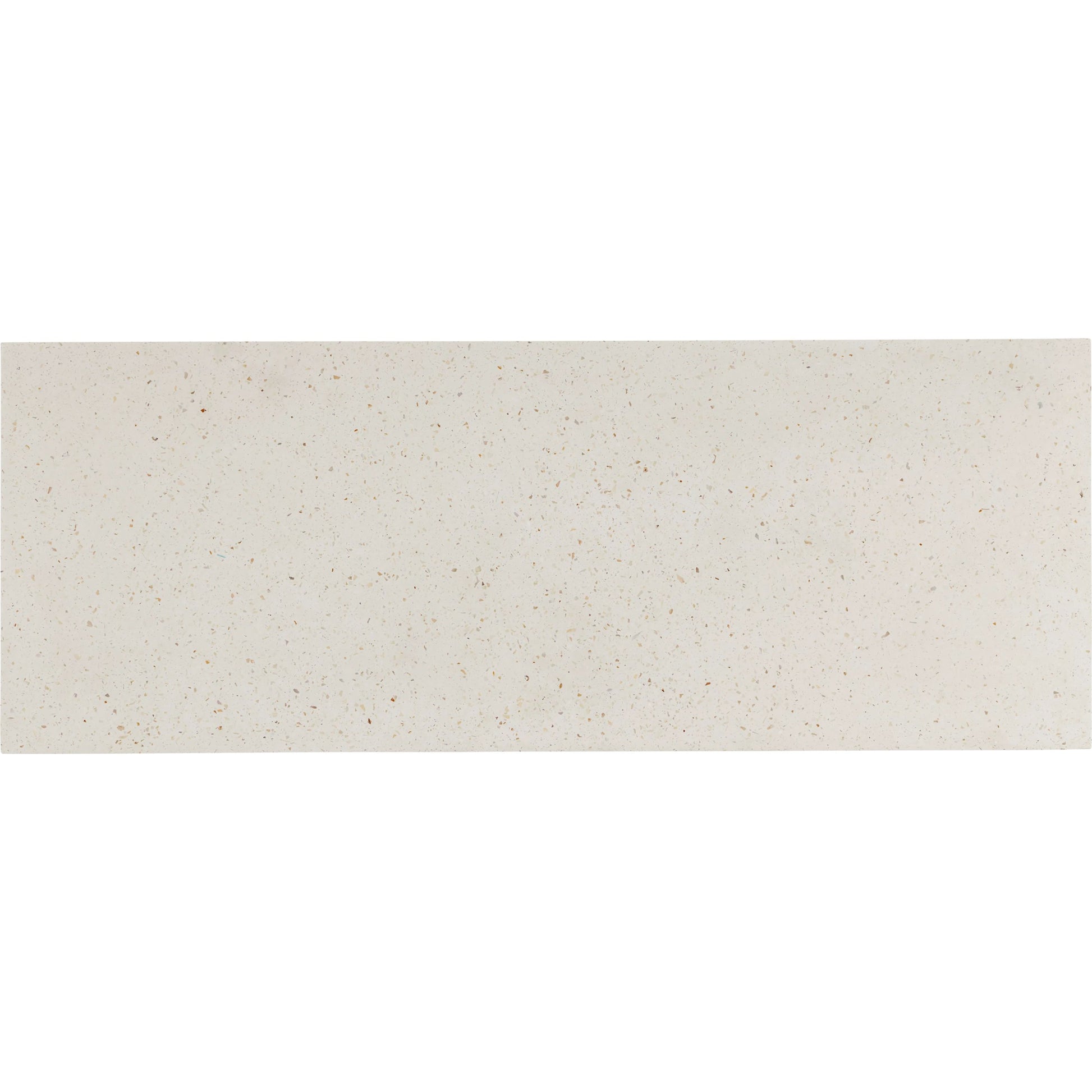 Carson Bench by Currey and Company in ivory terrazzo. Made from concrete, stone, shell in a modern style.