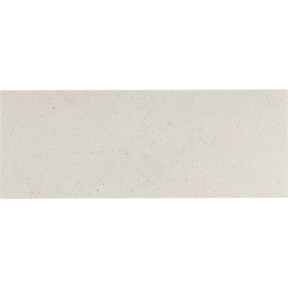 Carson Bench by Currey and Company in ivory terrazzo. Made from concrete, stone, shell in a modern style.