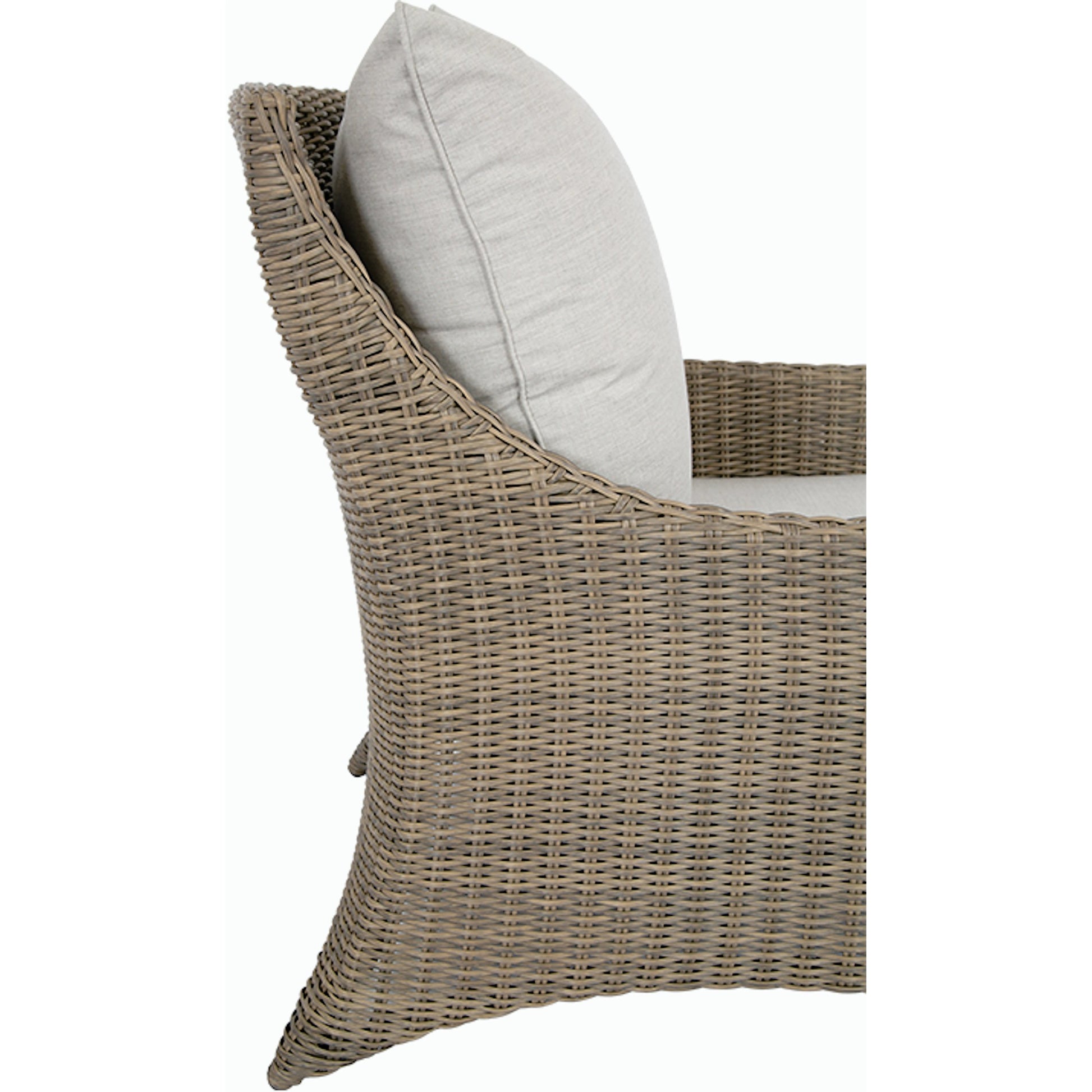 Ibiza Outdoor Club Chair by Sunset West in carbon. Made from resin wicker in a modern style.