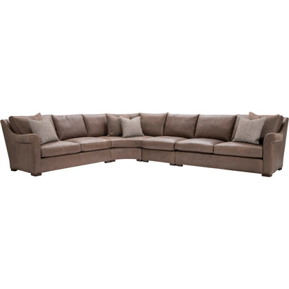 Keirnan 4-PIECE Leather Sectional by Bernhardt in brown. Made from leather in a unique style.