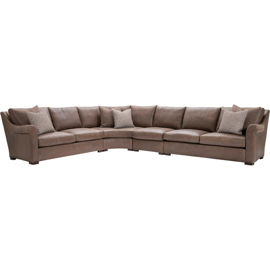 001 SI-2539281 | Primary Silo | Keirnan 4-PIECE Leather Sectional by Bernhardt in brown. Made from leather in a unique style.