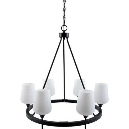 Yueva Chandelier by Livabliss in powder coated. Made from iron, glass in a unique style.