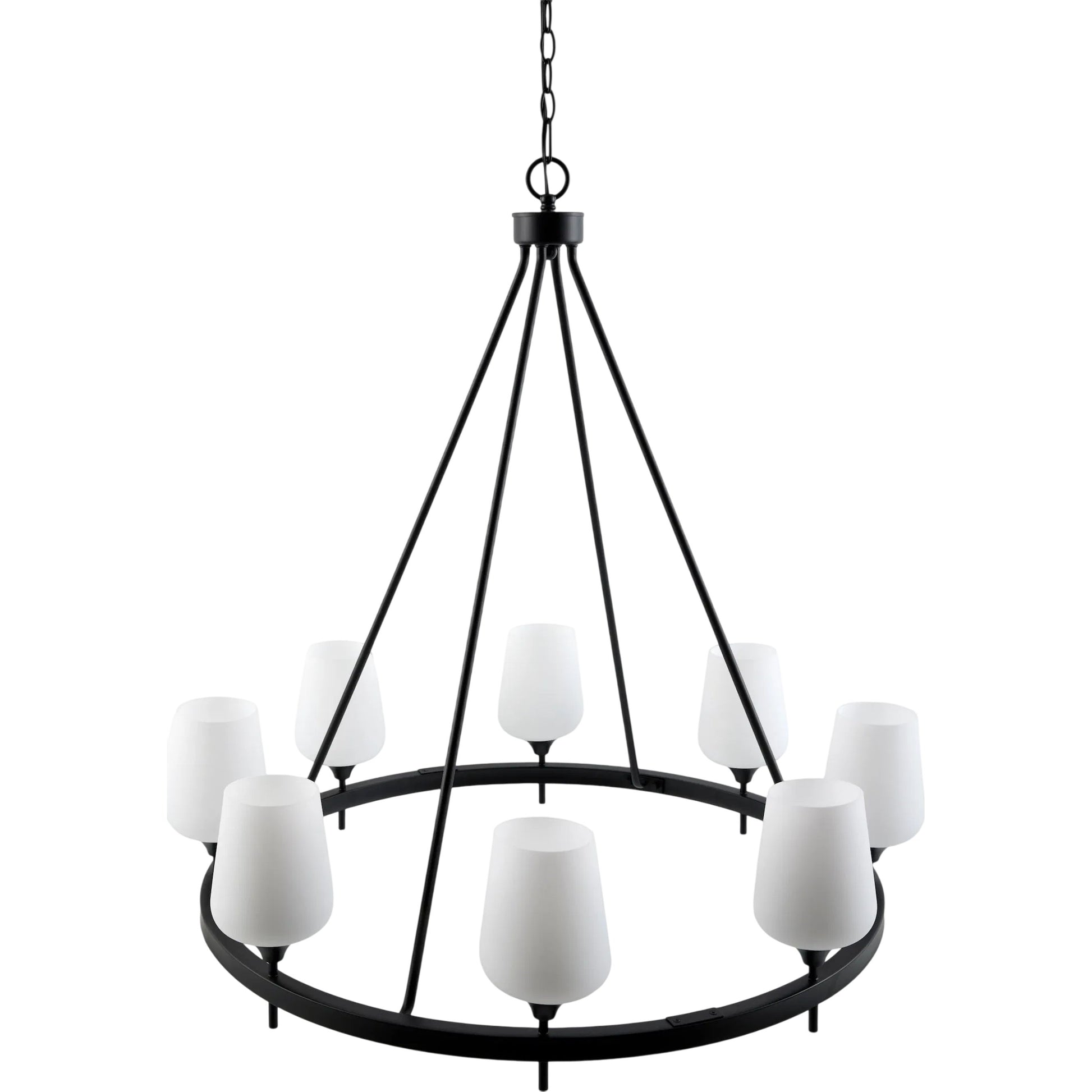 Yueva Chandelier by Livabliss in powder coated. Made from iron, glass in a unique style.