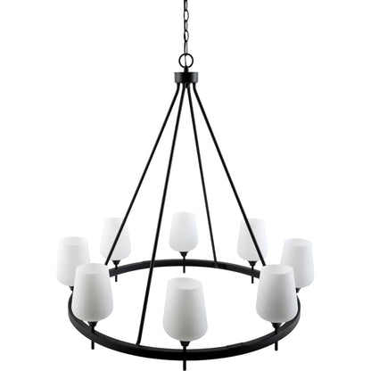 Yueva Chandelier by Livabliss in powder coated. Made from iron, glass in a unique style.