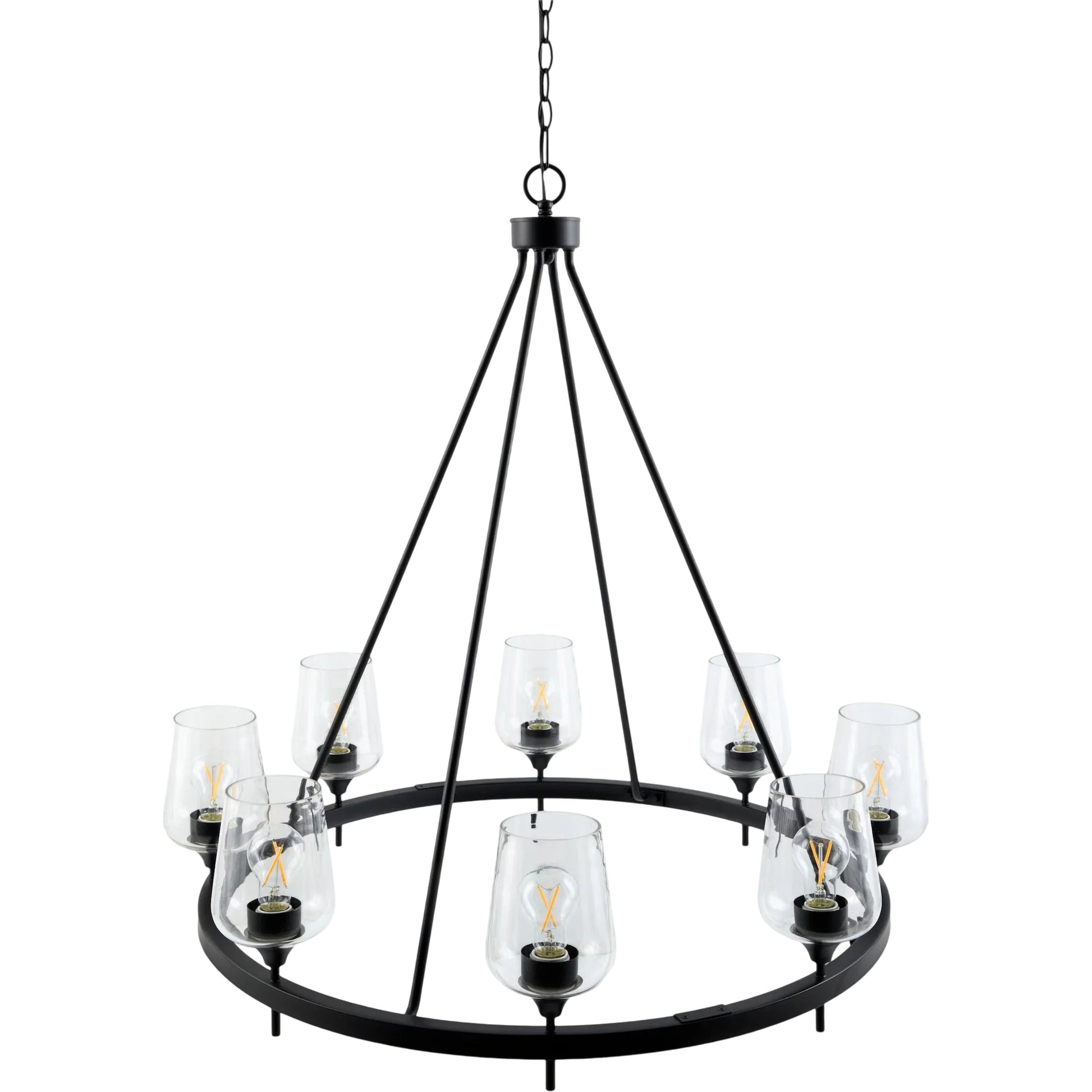 Yueva Chandelier by Livabliss in powder coated. Made from iron, glass in a unique style.