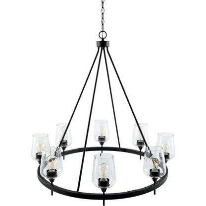 Yueva Chandelier by Livabliss in powder coated. Made from iron, glass in a unique style.