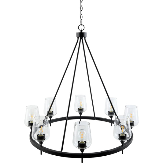 Yueva Chandelier by Livabliss in powder coated. Made from iron, glass in a unique style.