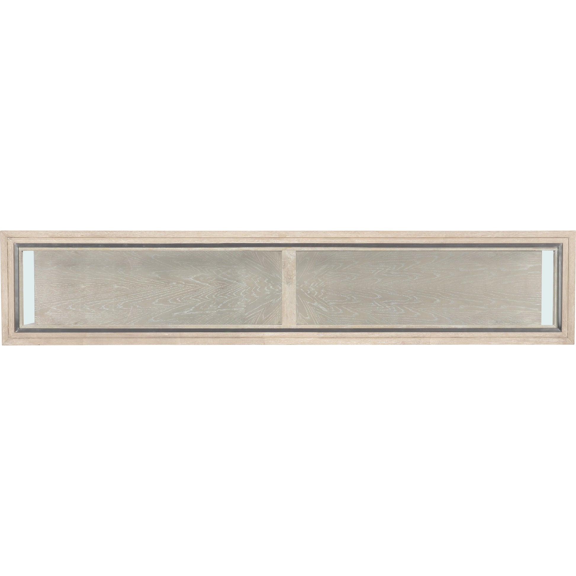 Nouveau Chic Console Table by Hooker Furniture in sandstone. Made from oak veneers, tempered glass, metal in a modern style.