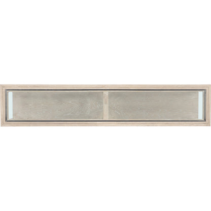 Nouveau Chic Console Table by Hooker Furniture in sandstone. Made from oak veneers, tempered glass, metal in a modern style.