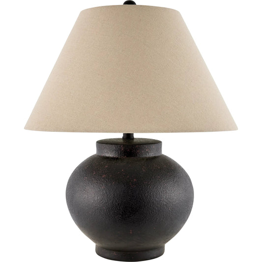 Youri Accent Table Lamp by Livabliss in hand finished. Made from ceramic, linen, iron in a unique style.