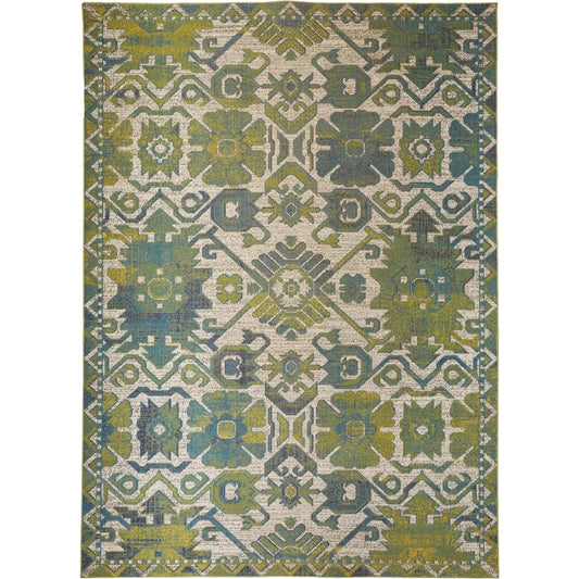 Foster Transitional Oriental Rug - 3758F by Feizy in green, blue. Made from polypropylene in a unique style.