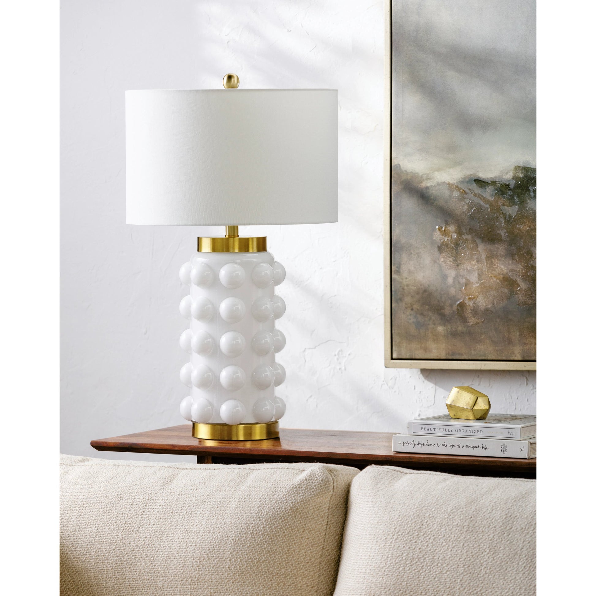Yume Accent Table Lamp - 535854 by Surya in platedpaintedplated. Made from glass, iron, linen in a modern style.