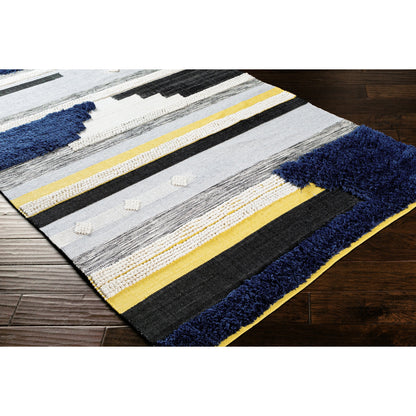 Yuva YUV-2300 Indoor/Outdoor Rug by Surya in rust, mustard, black, medium gray, cream. Made from 100% recycled pet yarn in a unique style.