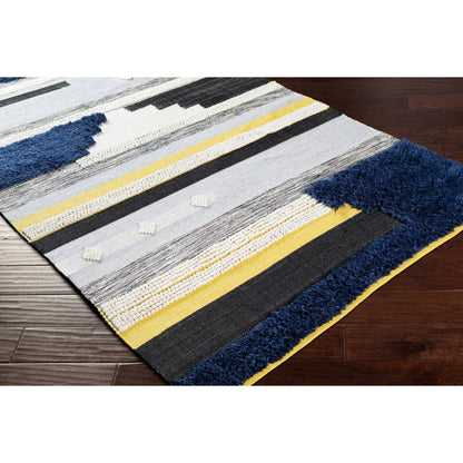 Yuva YUV-2300 Indoor/Outdoor Rug by Surya in rust, mustard, black, medium gray, cream. Made from 100% recycled pet yarn in a unique style.