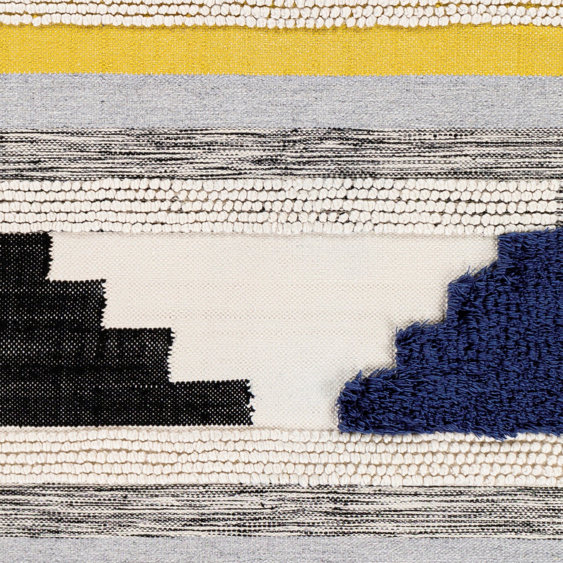 Yuva YUV-2300 Indoor/Outdoor Rug by Surya in rust, mustard, black, medium gray, cream. Made from 100% recycled pet yarn in a unique style.