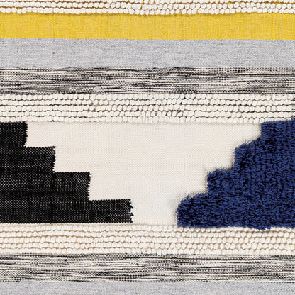 Yuva YUV-2300 Indoor/Outdoor Rug by Surya in rust, mustard, black, medium gray, cream. Made from 100% recycled pet yarn in a unique style.