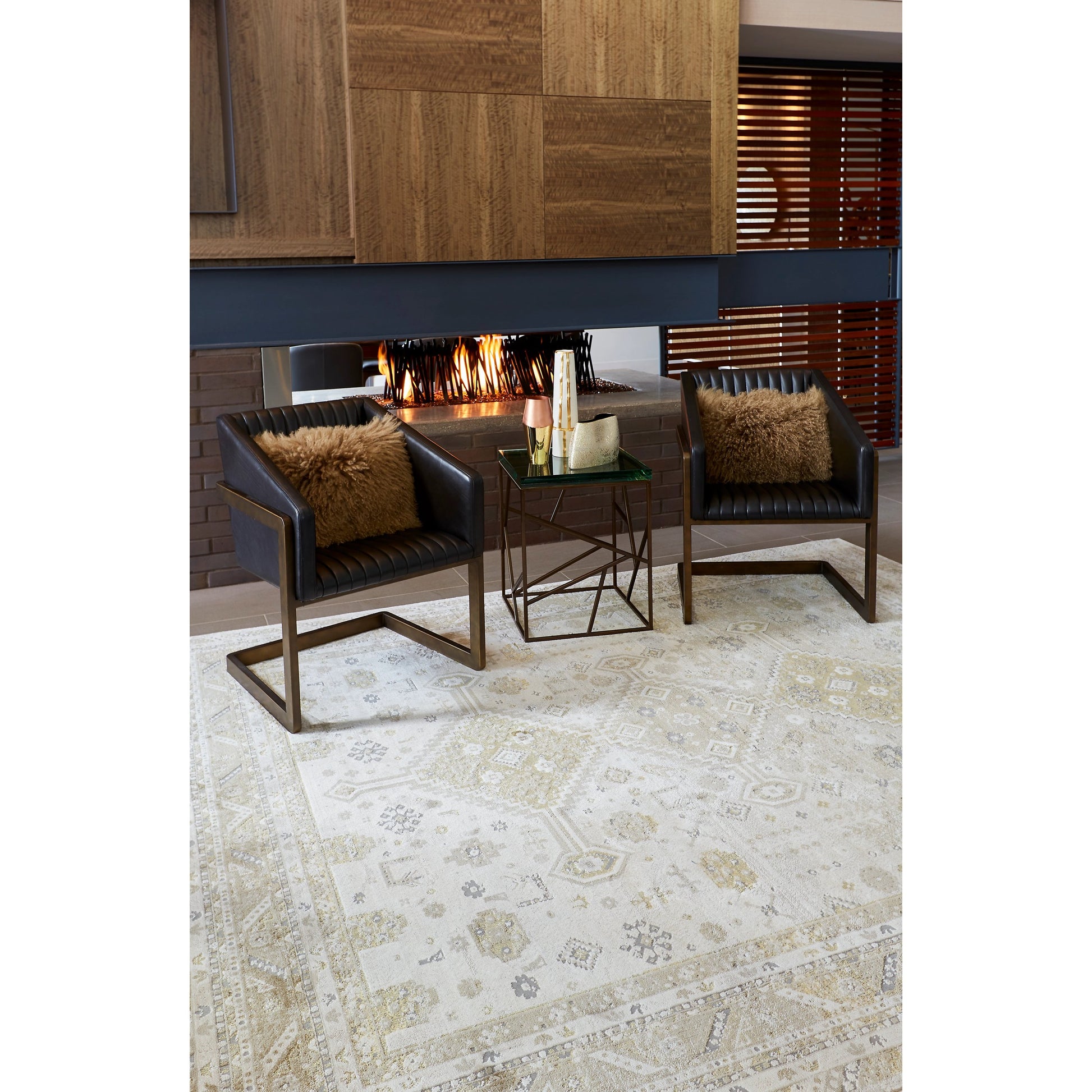 Aura Persian Rug - 3738F by Feizy in gold, ivory. Made from polyester, polypropylene in a unique style.