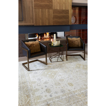 Aura Persian Rug - 3738F by Feizy in gold, ivory. Made from polyester, polypropylene in a unique style.