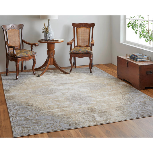 Celene Traditional Rug - 39L1F by Feizy in silver, tan, gray. Made from viscose, polyester in a unique style.