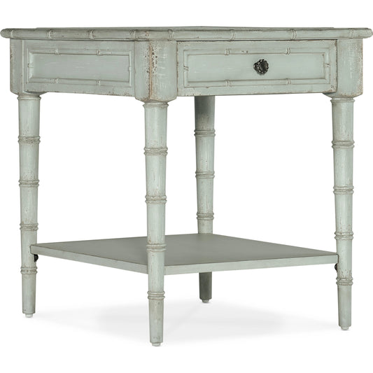 Charleston End Table by Hooker Furniture. Made from maple veneers, resin in a modern style.