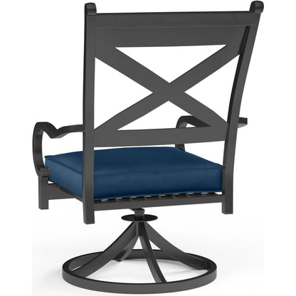 Monterey Outdoor Swivel Dining Chair by Sunset West in browns. Made from aluminum in a cottage & farmhouse style.