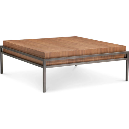 Collins Cocktail Table by Bernhardt in brown. Made from wood, metal in a unique style.