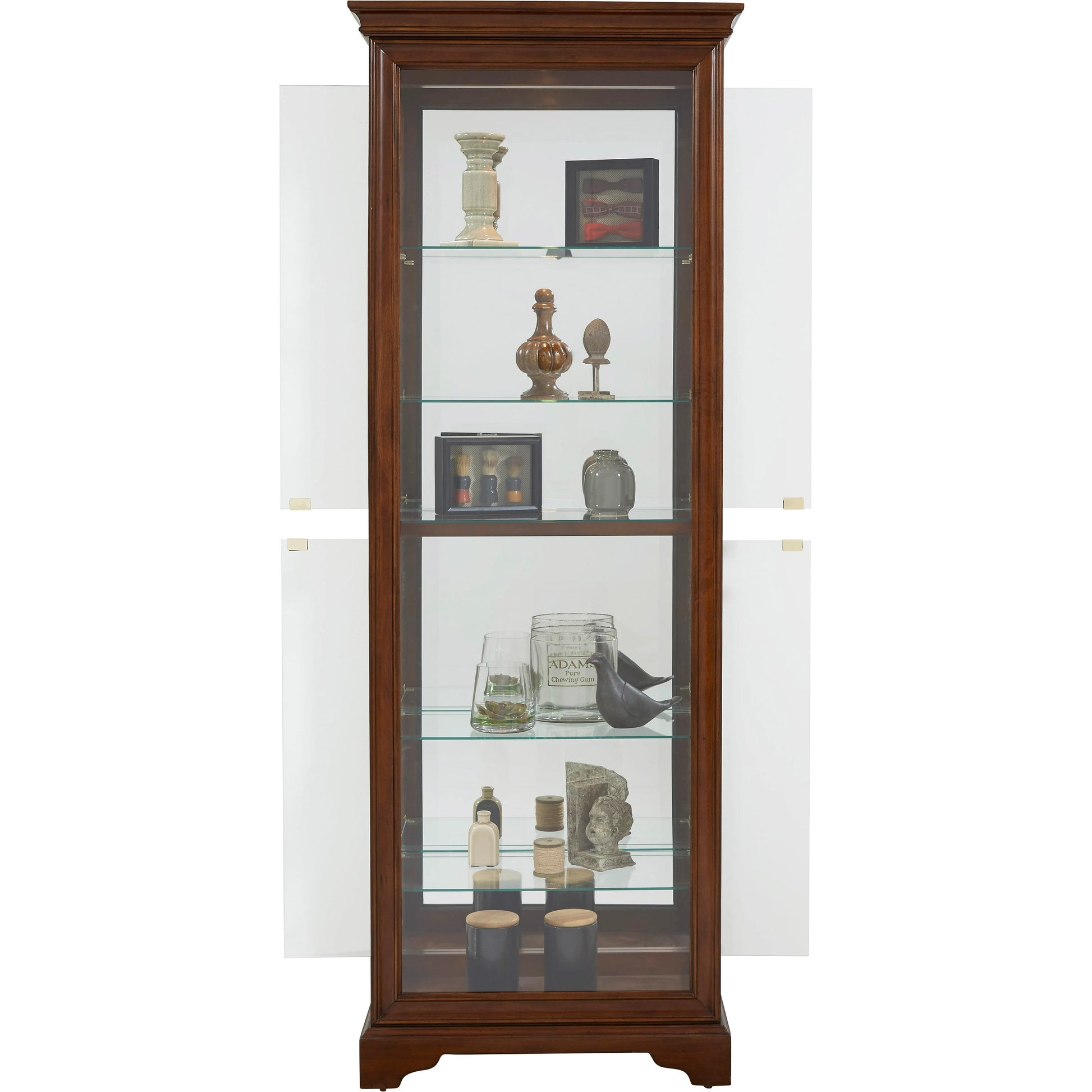 29'' Wide Hardwood Dark Brown Curio Display Cabinet by Pulaski Furniture in dark brown. Made from select hardwoods in a traditional style.