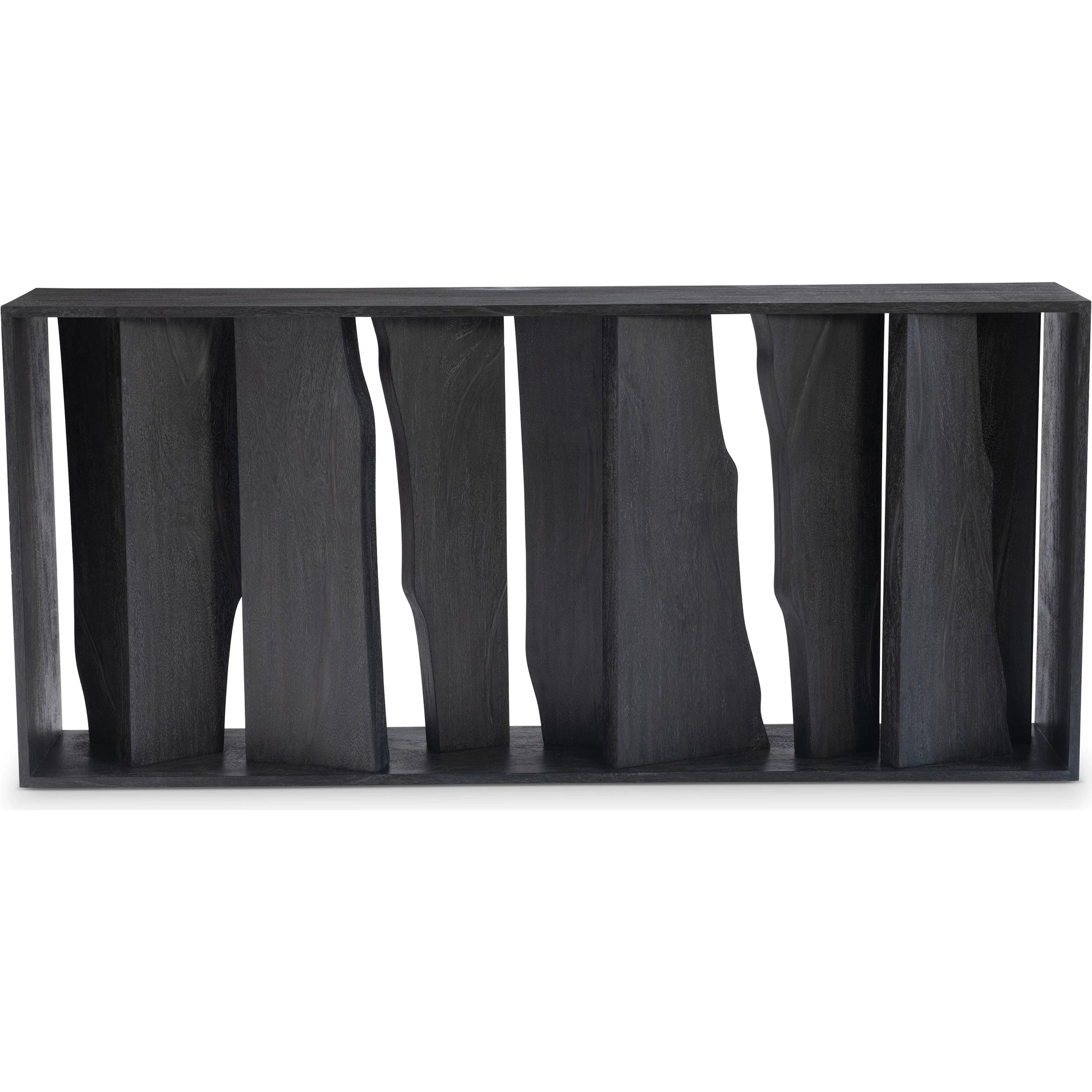Neff Console Table by Bernhardt in flint grey. Made from suar wood in a modern style.