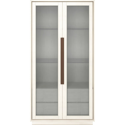 Blanc Display Cabinet by A.R.T. Furniture in alabaster, burnished bronze. Made from parawood solids, metal, glass in a modern style.