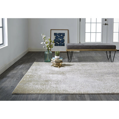 Aura Rug - 3739F by Feizy in ivory, gray, gold. Made from polyester, polypropylene in a unique style.