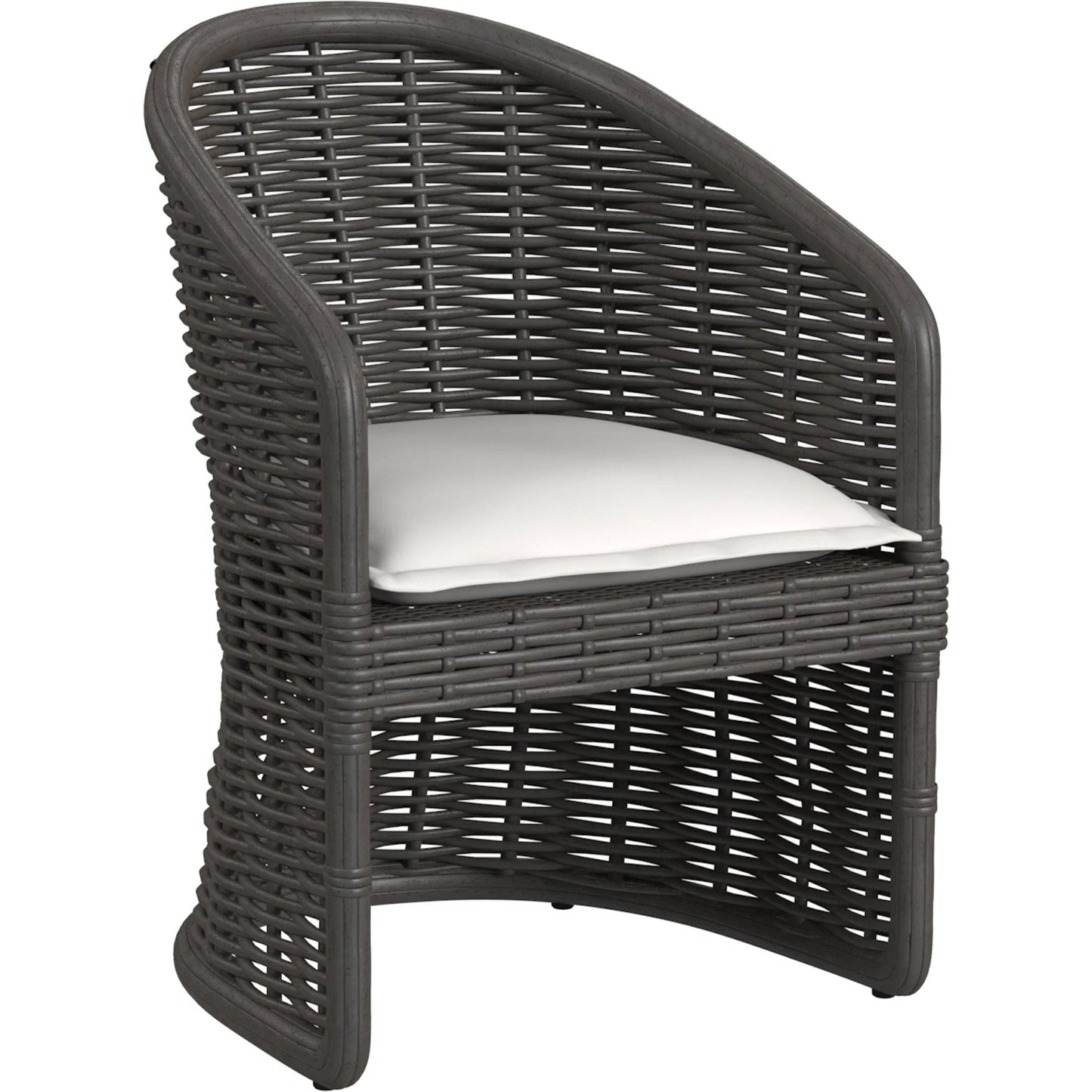 001 SI-2318696 | Primary Silo | Cabo Outdoor Dining Chair by Sunset West in dark wood. Made from resin wicker in a rustic style.