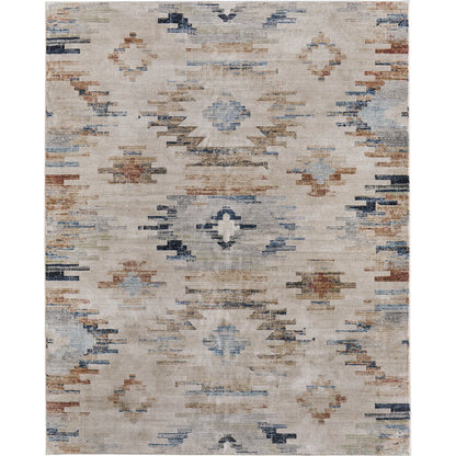 Melrose Traditional Diamond MEL39ULF Rug by Feizy in ivory, blue, brown. Made from polypropylene, polyester, viscose in a unique style.