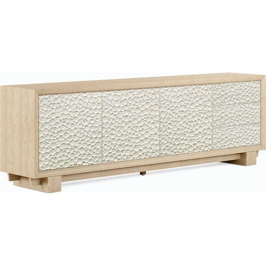 Water Pelagic Cast Metal Entertainment Console by Jonathan Charles in bleached oak. Made from oak, cast metal in a unique style.