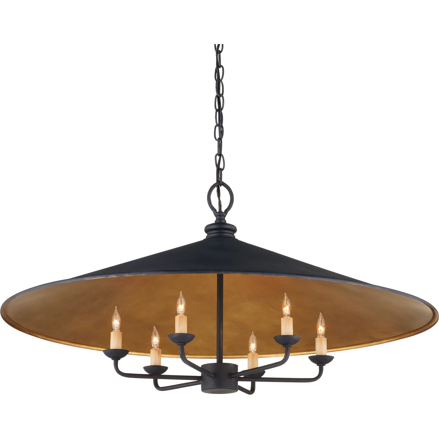 004 S-223953 | Additional Silo | Brussels Pendant by Currey and Company in french black, contemporary gold. Made from wrought iron in a modern style.