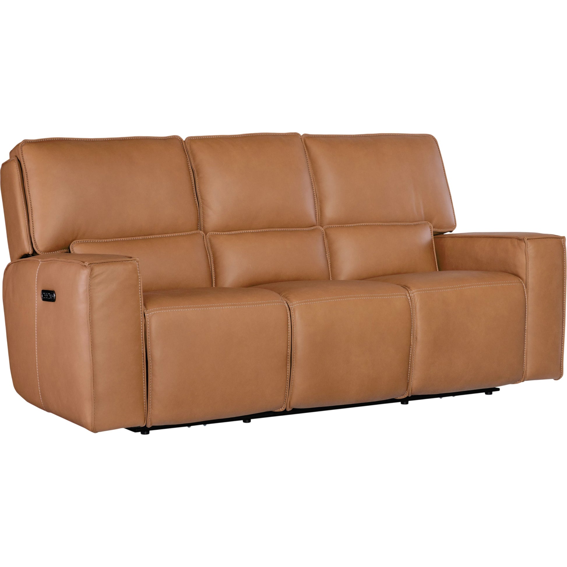 Miles Zero Gravity Power Sofa w/ Power Headrest by Hooker Furniture. Made from leather in a modern style.