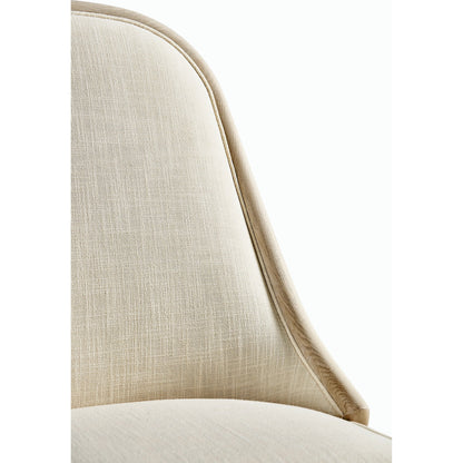Water Basin Dining Side Chair by Jonathan Charles in whitewash oak. Made from oak, foam, fabric, grass cloth in a modern style.