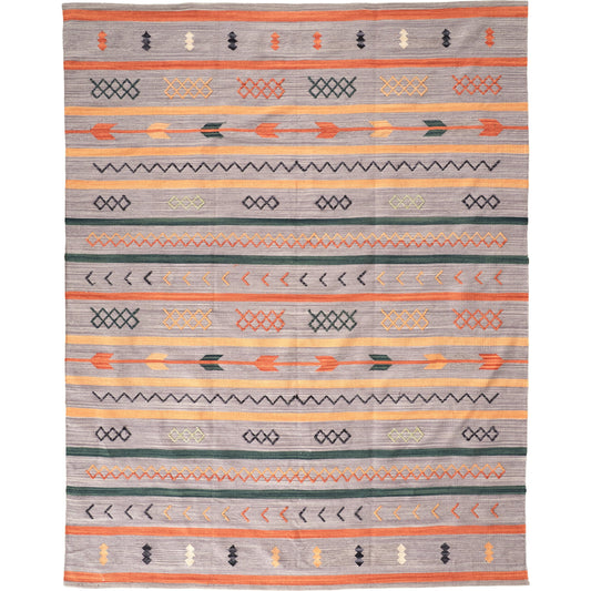 Dharma Transitional Southwestern Rug - I0760 by Feizy in gray, orange. Made from cotton, polyester in a unique style.