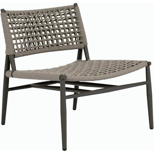 Grigio Outdoor Cushionless Accent Chair by Sunset West in graphite. Made from olefin rope in a coastal style.