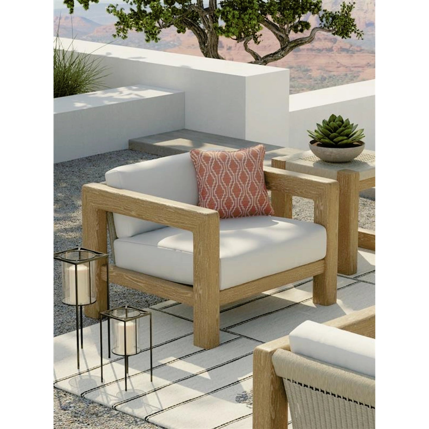 007 SI-2167241 | Lifestyle | Sedona Outdoor Club Chair by Sunset West in teak. Made from teak in a modern style.