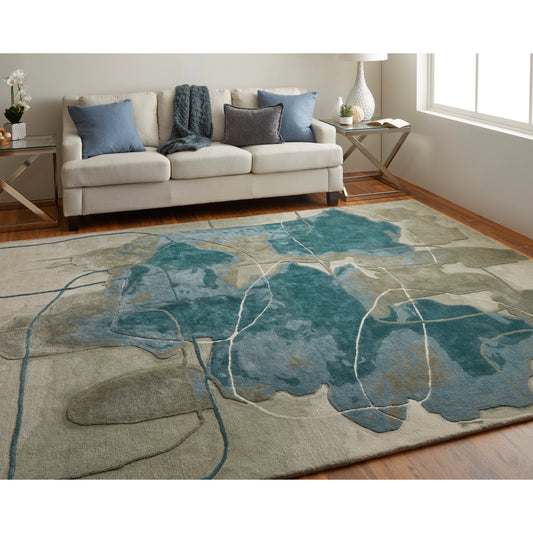 Anya Transitional Rug - 8885F by Feizy. Made from wool, viscose in a unique style.